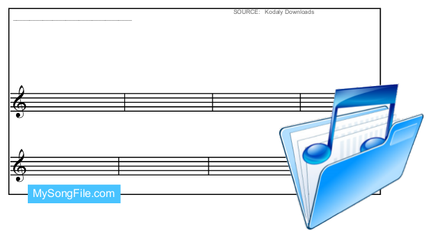 Manuscript (Treble Clef 8 lines with Bar lines)