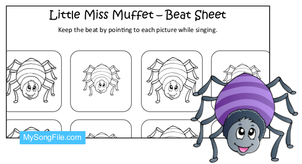 Little Miss Muffet (Beat Sheet Black and White)